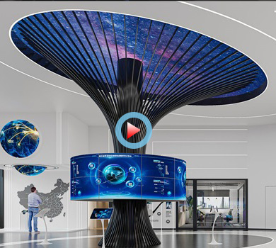 企業辦公科技展廳設計全景案例