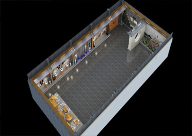 徽派文化展廳裝修設計案例效果圖