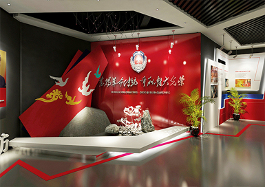 消防黨建展廳裝修設(shè)計(jì)效果圖